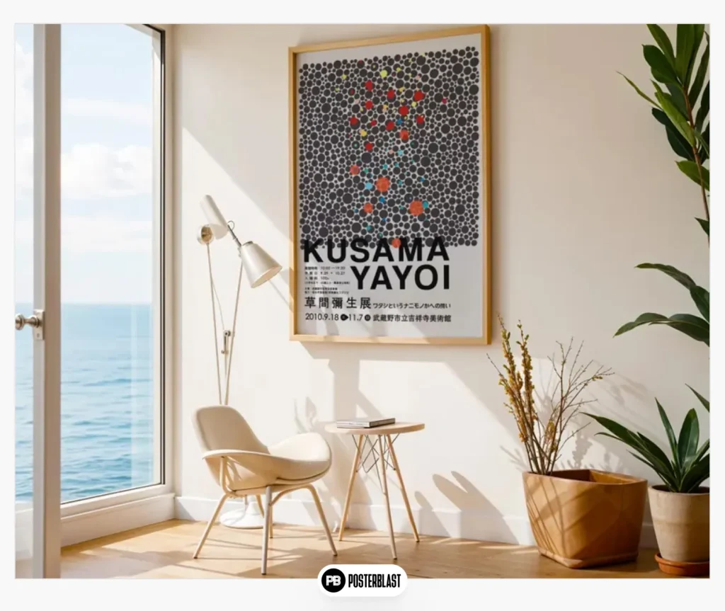 Kusama Inspired Dot Art Print - Modern Abstract Red Dots Poster