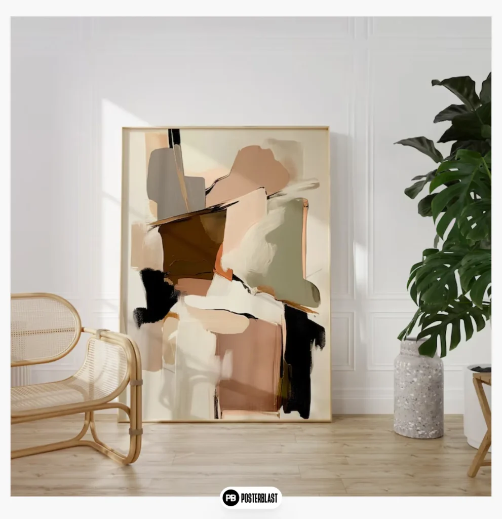 Blush Pink Contemporary Modern Minimalist Art