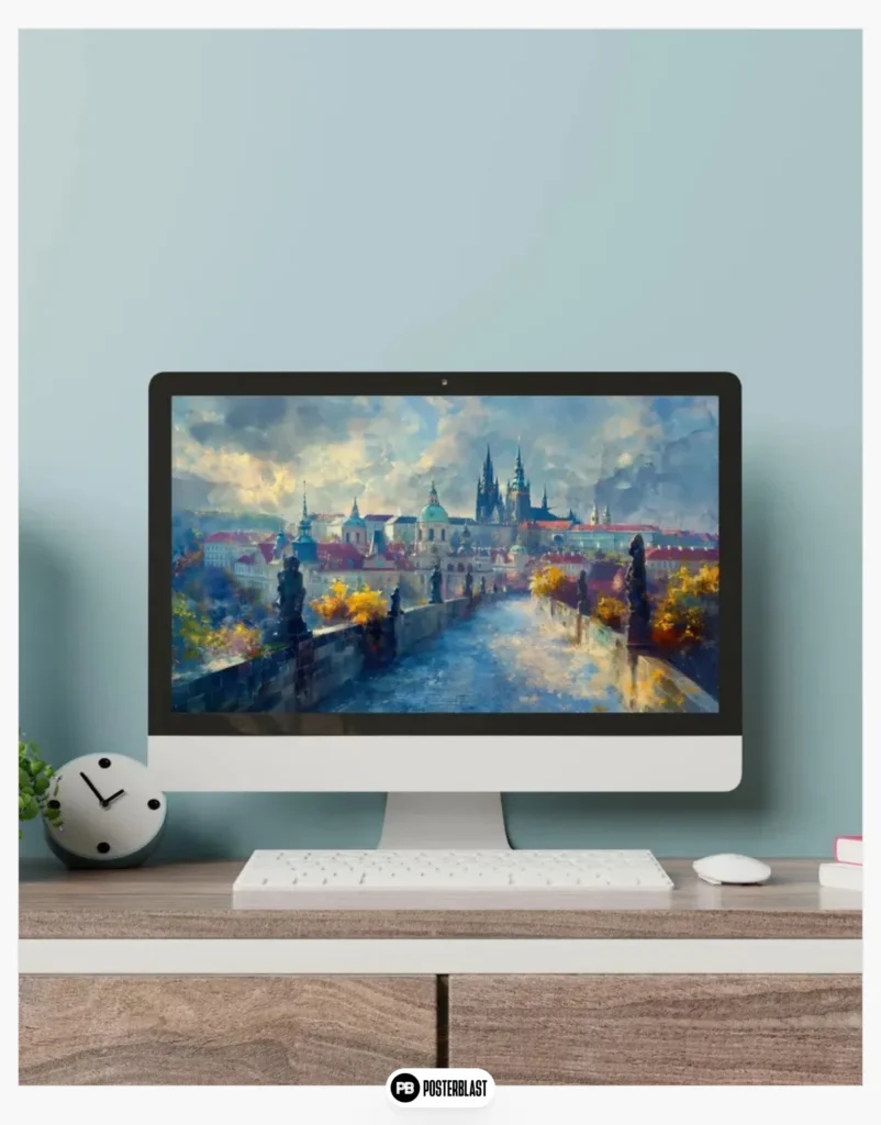 Dreamscape of the Old Town - Wallpaper Instant Download