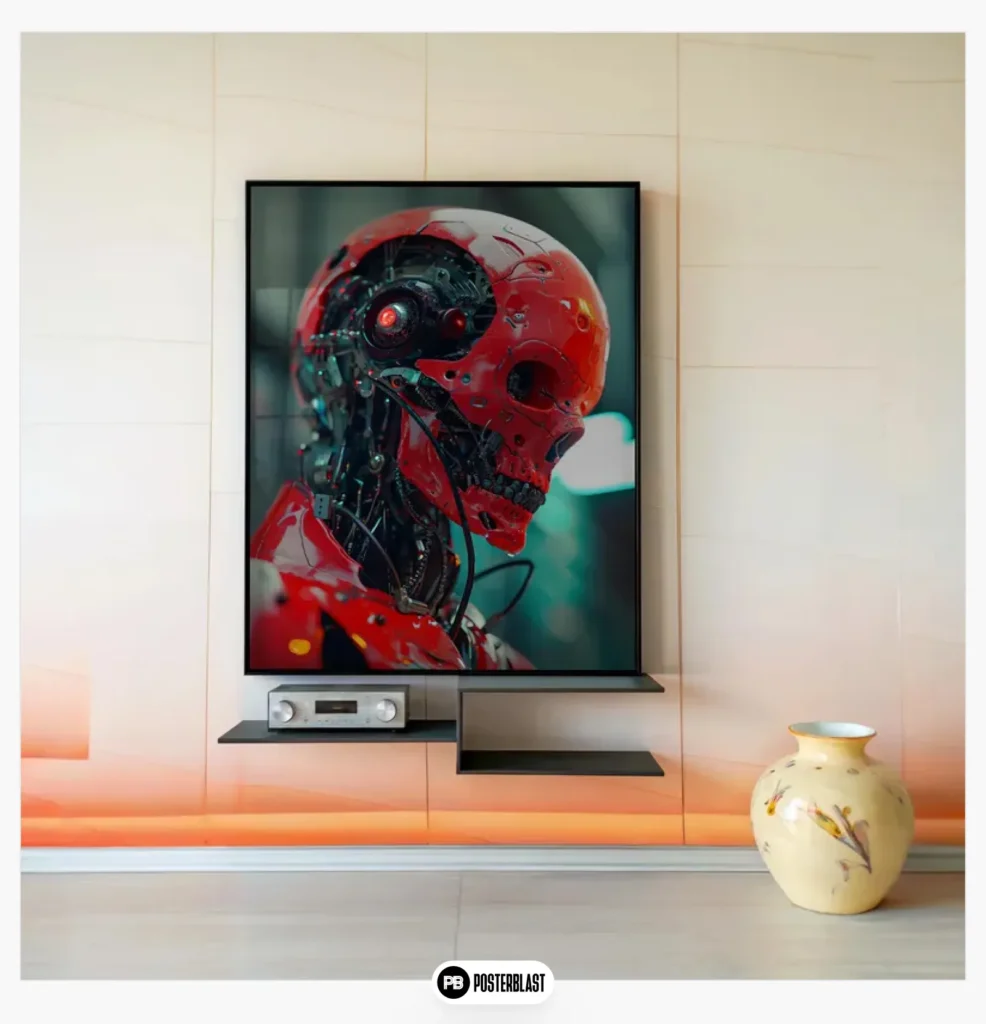 Cyberpunk robot head