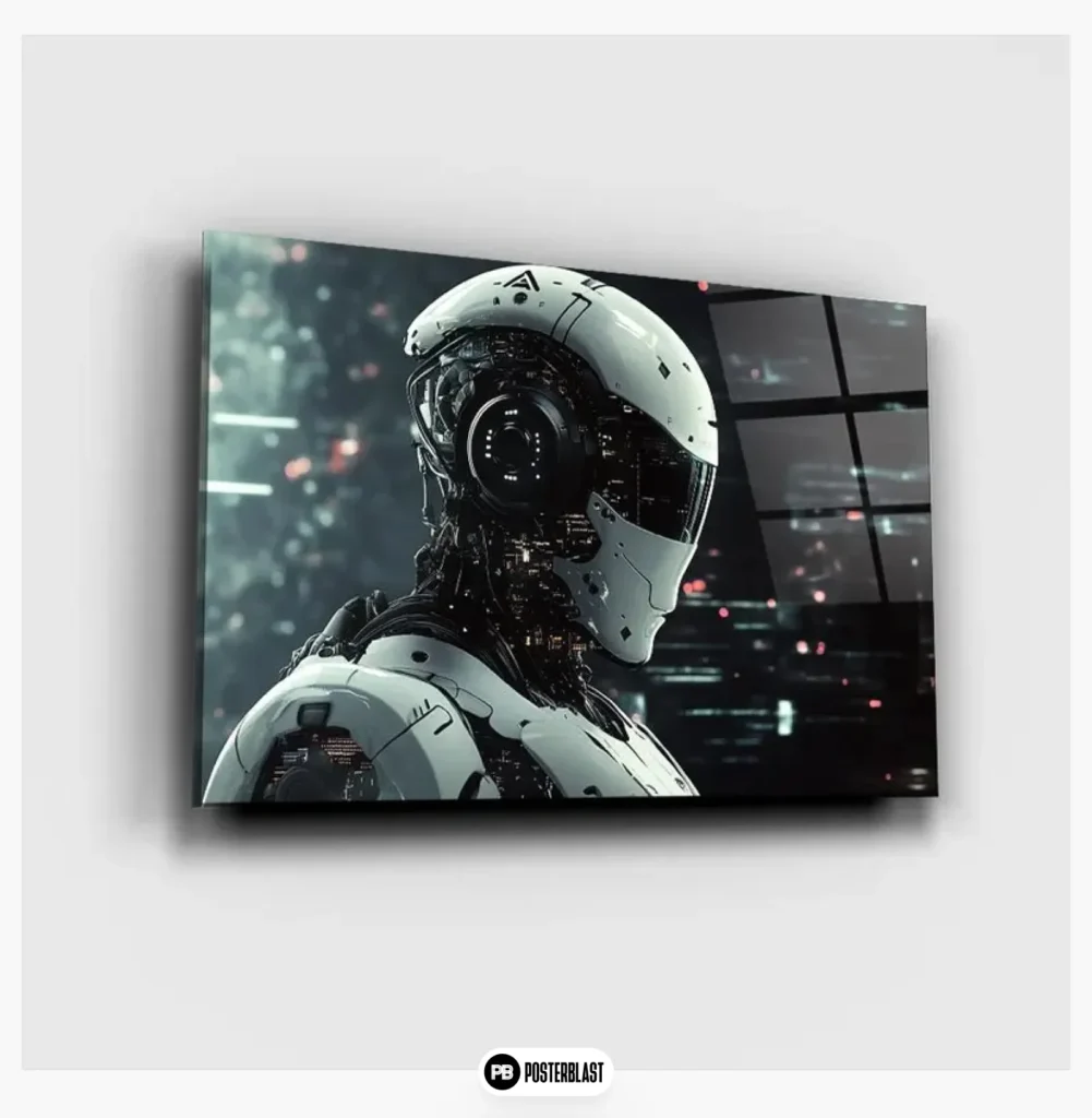 Futuristic Robot Profile Poster