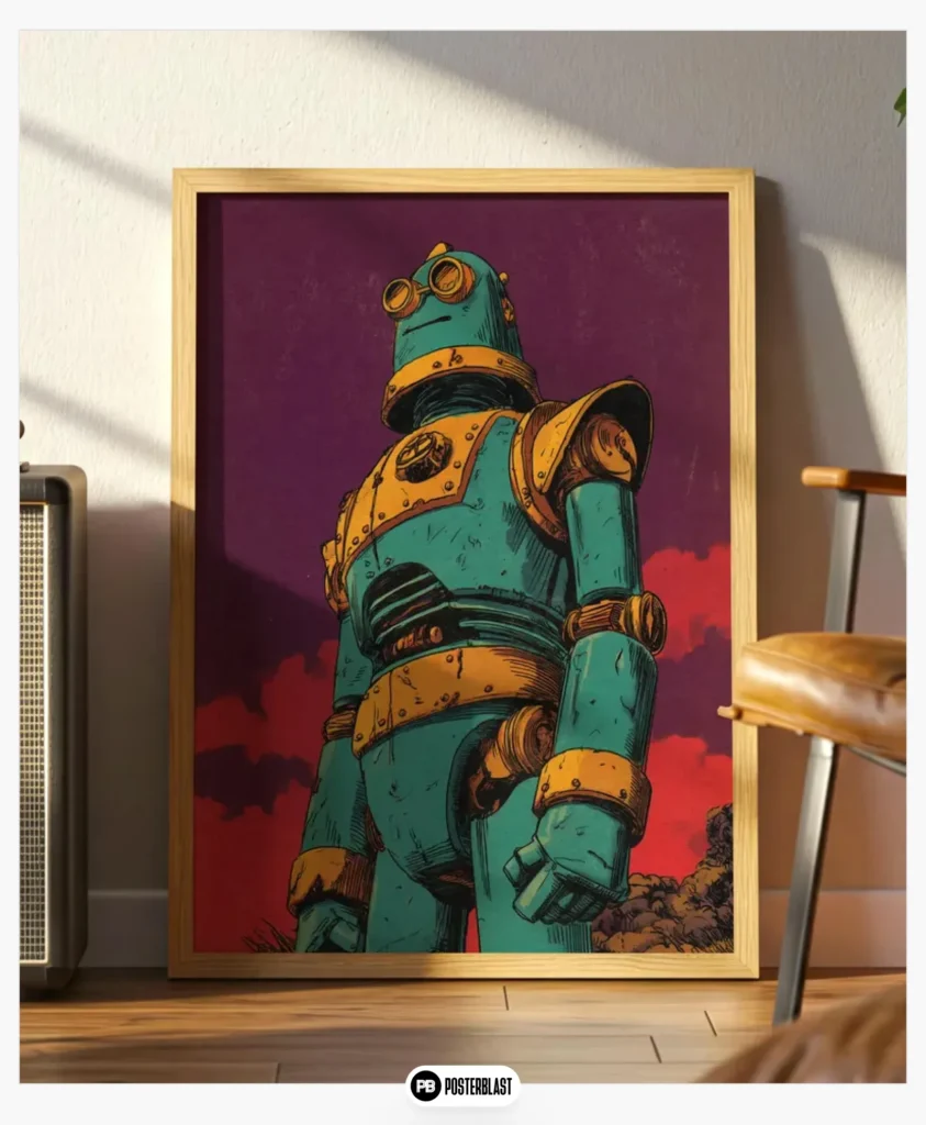 Retro Sci-Fi Robot Posters: Art in Vintage Comic Style