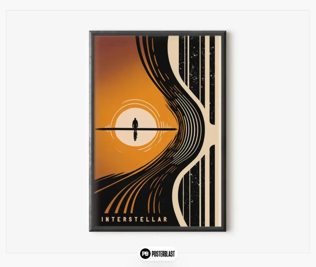 Interstellar Movie Poster: Minimalist Orange Black Hole Poster
