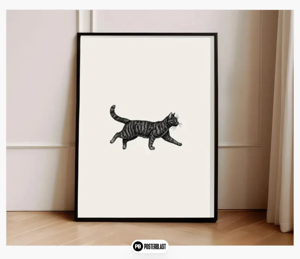 Black Cat Poster: Modern Pet Wall Decor
