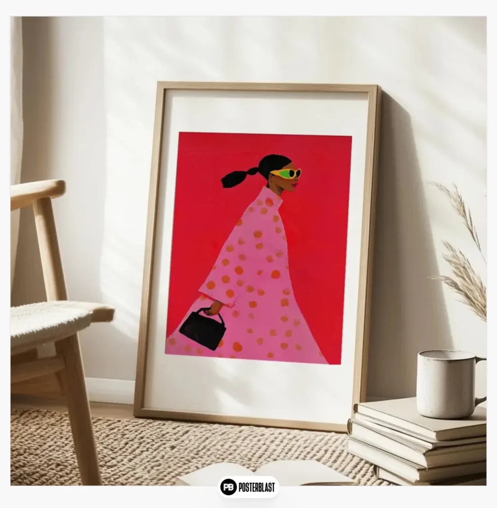 Fashion Minimalist Abstract Portrait Poster Pink