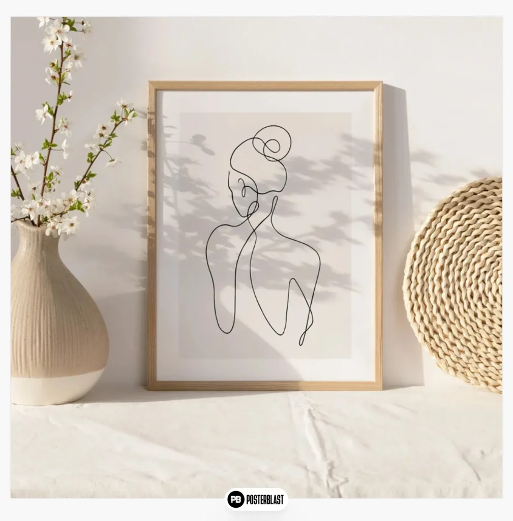Woman Line Drawing Art Print