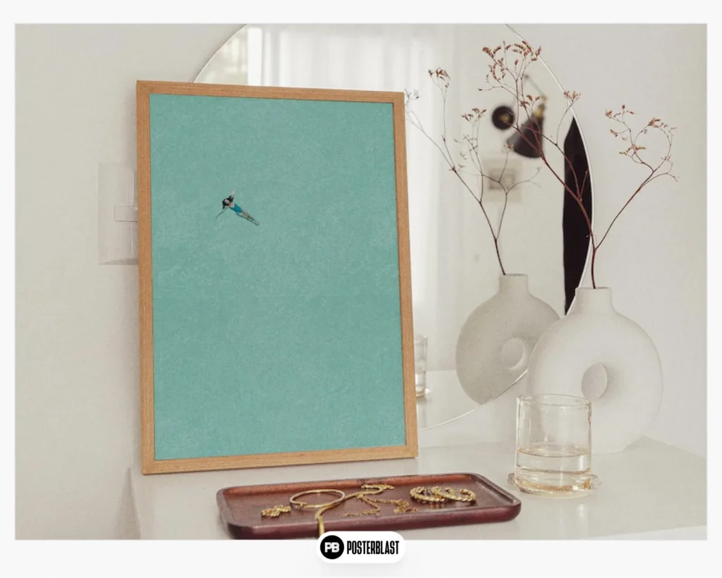 Swimmer Minimalist Artwork Swimming Pool Art 