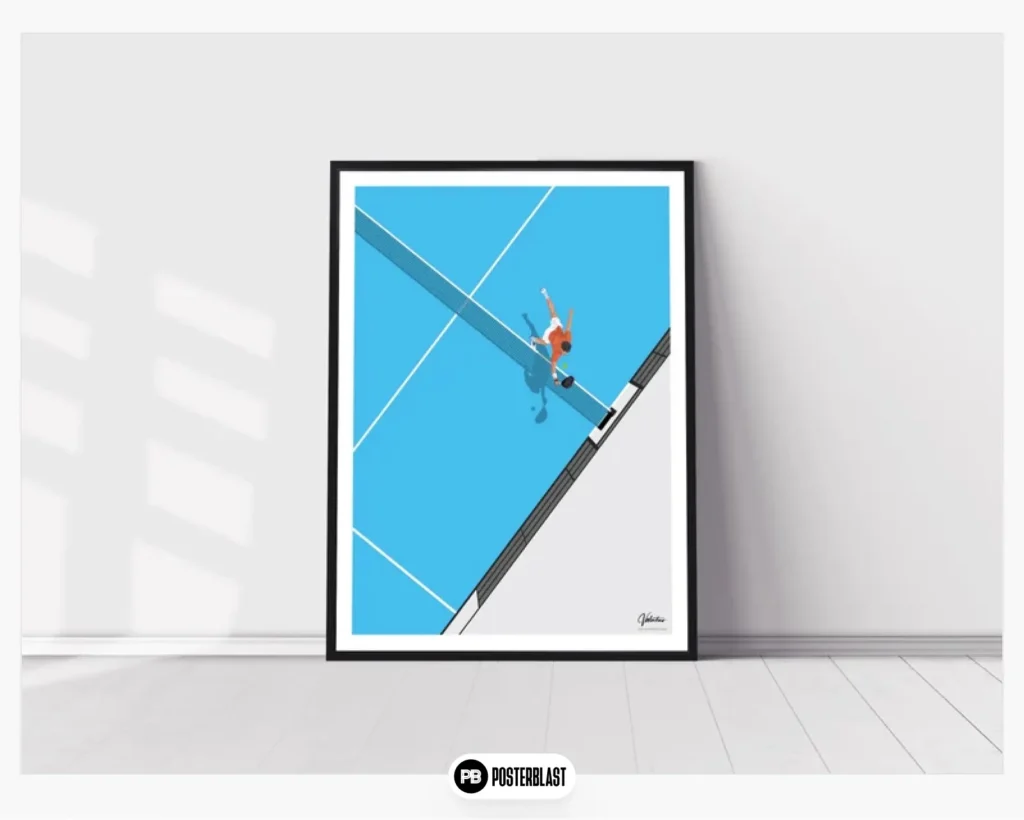 Vintage Padel Poster: Minimalist Sports Art