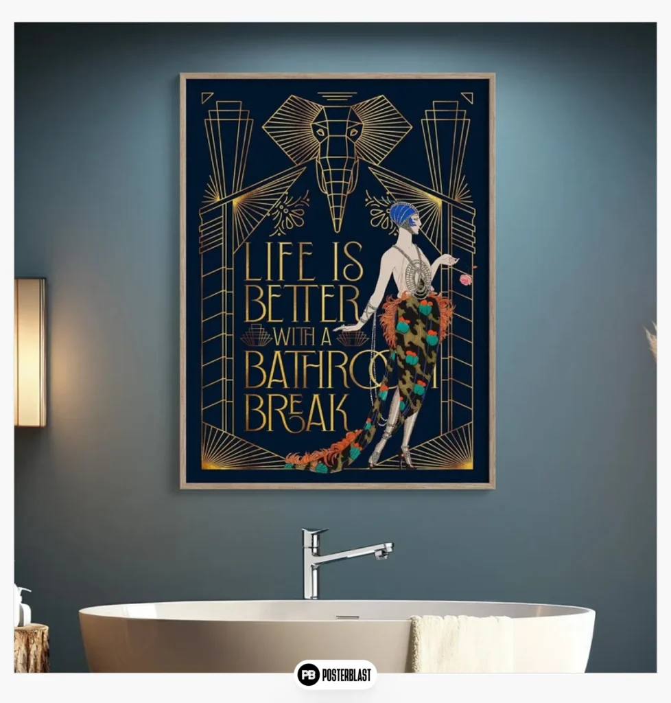 Art Deco Poster: Fun Art Nouveau-inspired print for the modern bathroom