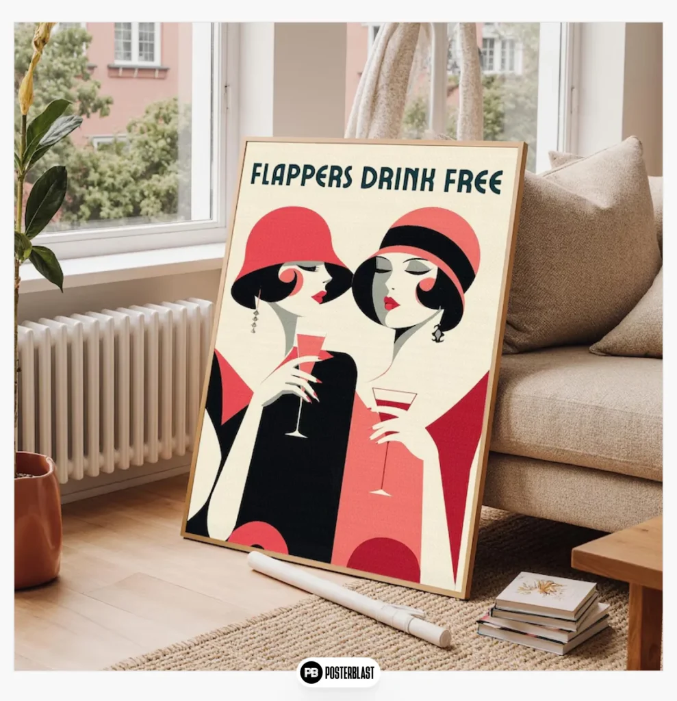 Art Deco Bar Cart Decor Poster