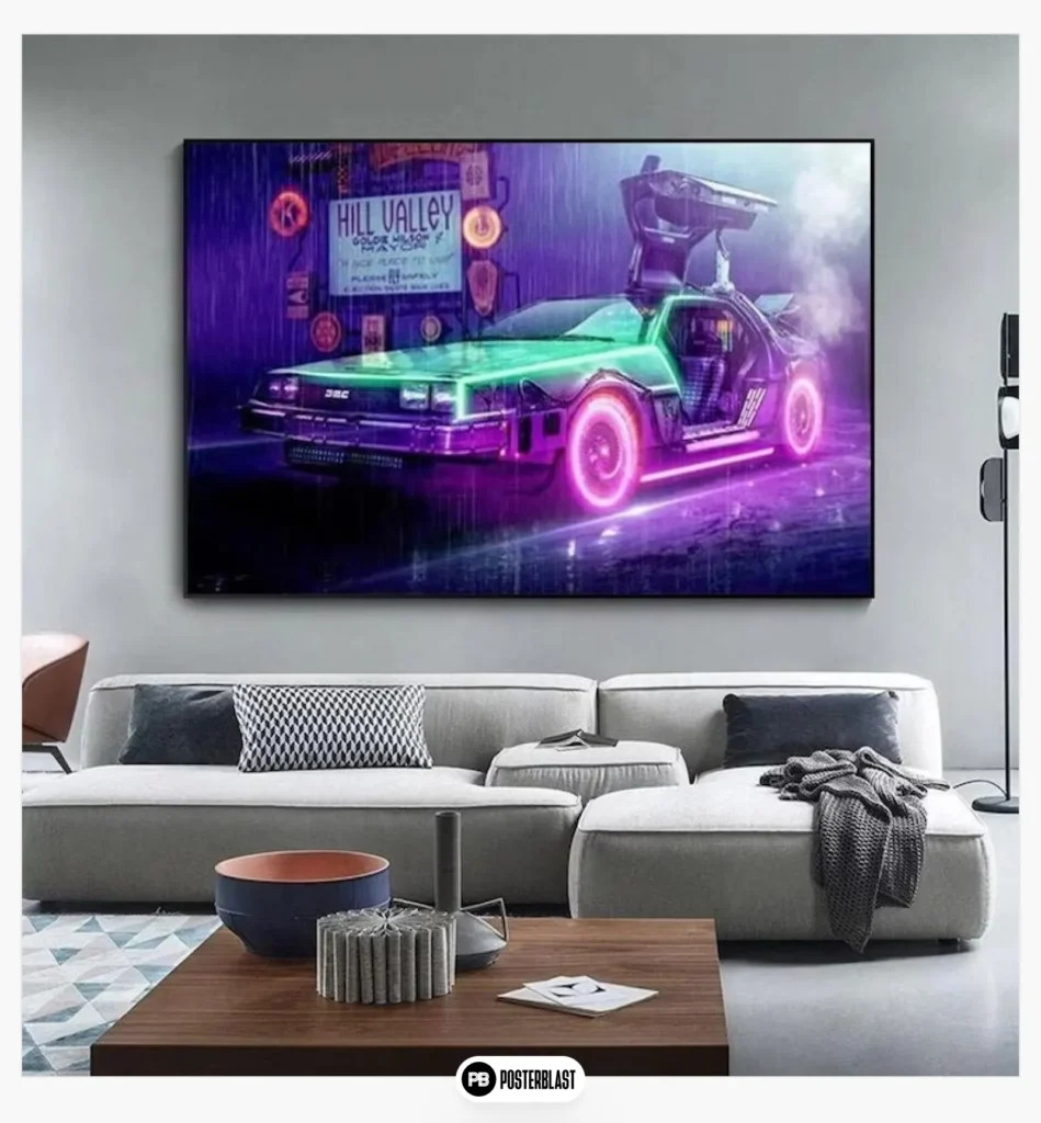 Neon Retro Car Wall Mural