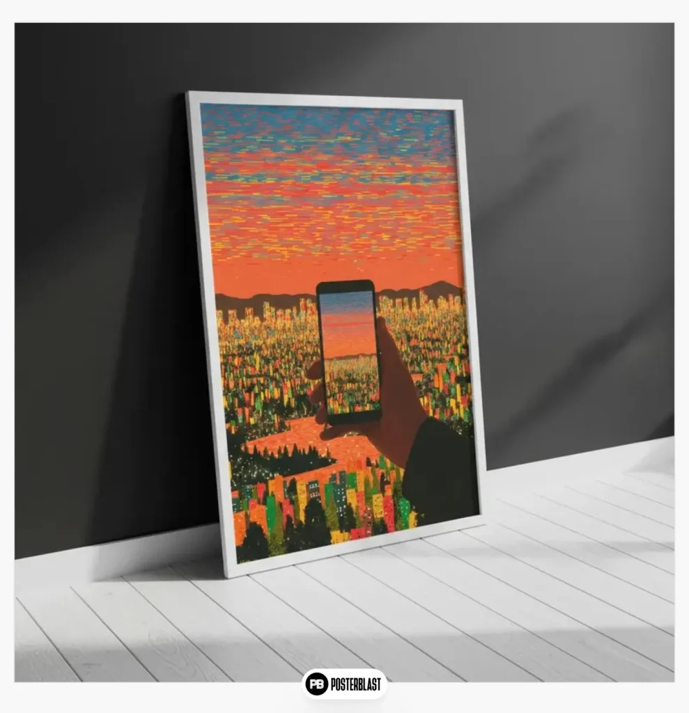  Colorful Futuristic Cityscape Wall Art