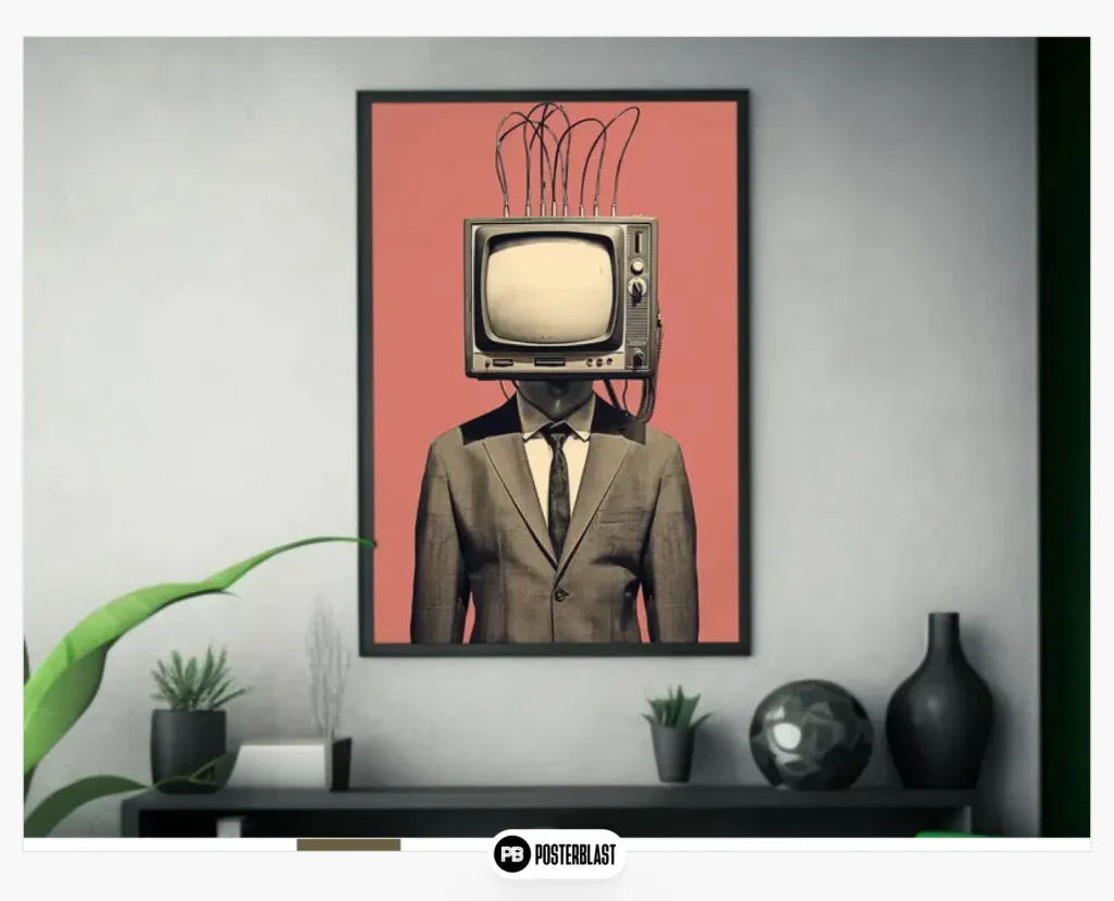 Cyberpunk TV Head Poster