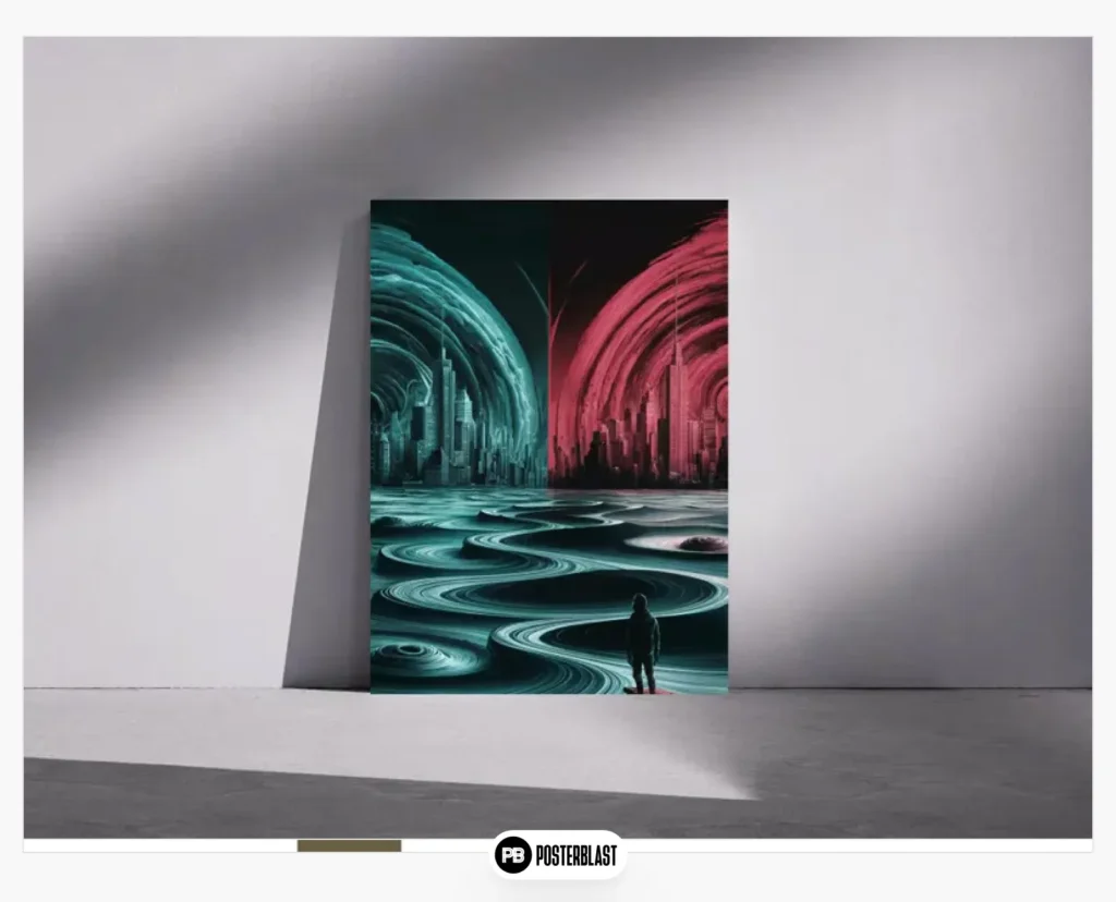 Sci-Fi Cityscape Print: Surreal Cyberpunk Wall Art