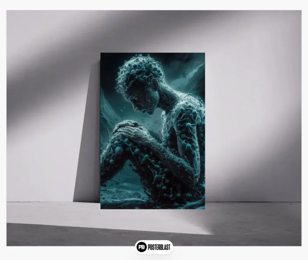 Cyberpunk DNA Art Print: Post-Human Sci-Fi