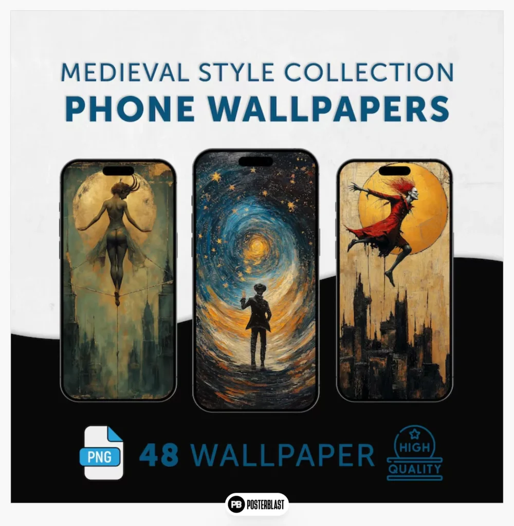 Medieval Surreal Phone Wallpaper: Renaissance Art Print