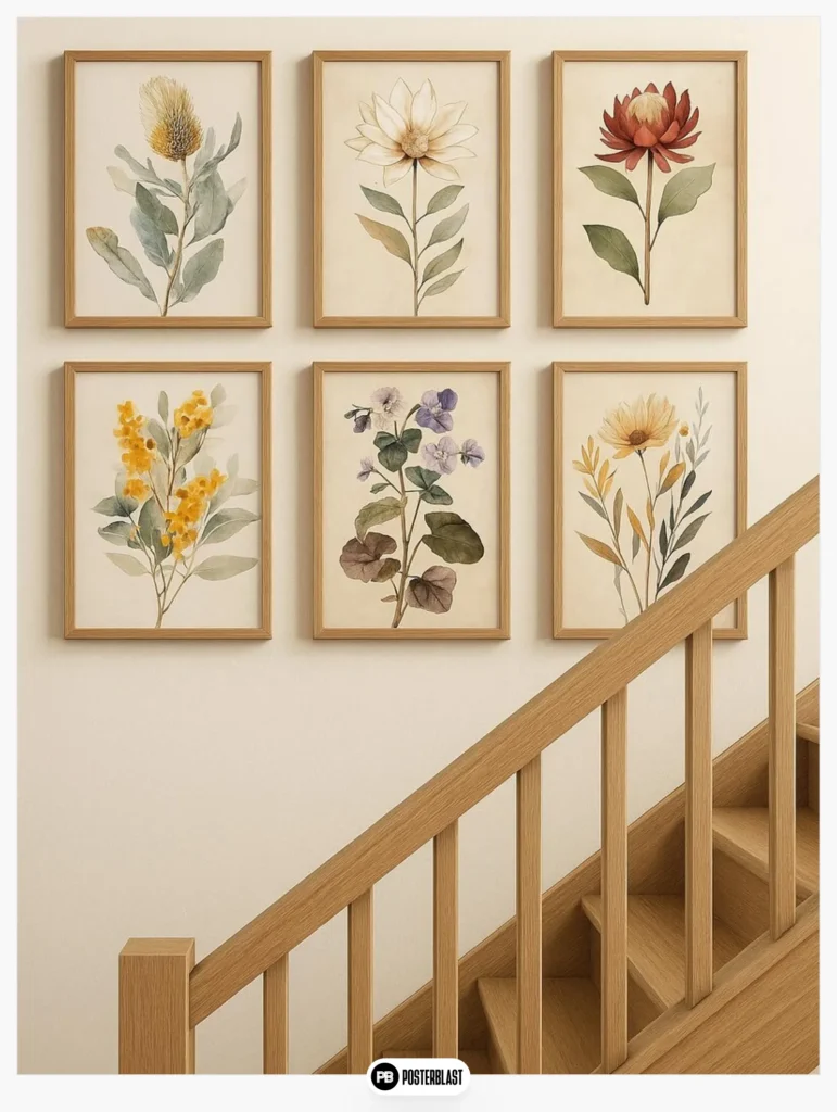 Australian Floral Art Prints: Botanical Watercolor Set of 6
