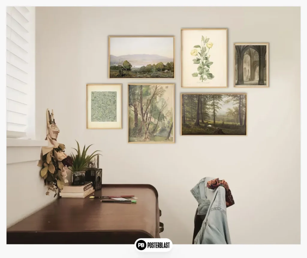 Vintage Botanical Gallery Wall Art Set: Muted Farmhouse Prints