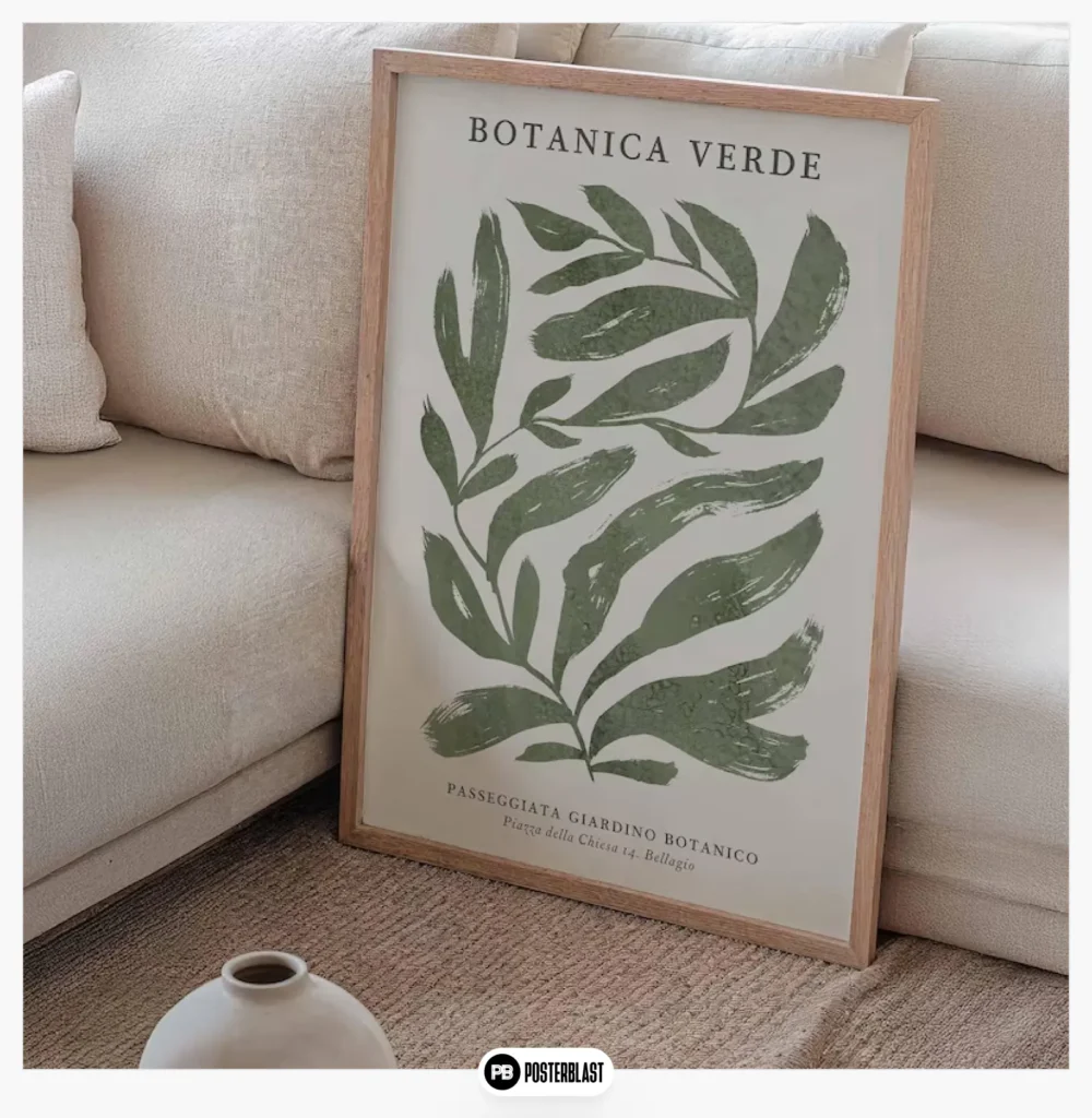 Botanical leaf pattern poster