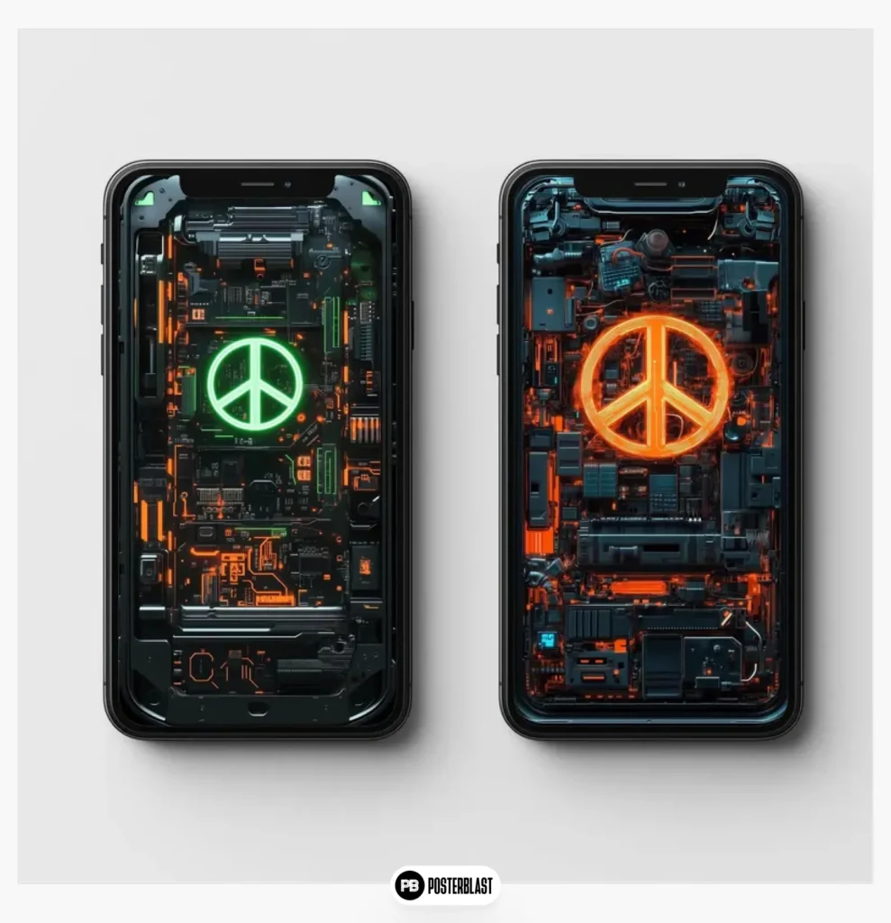 Cyberpunk Peace Platine Phone Wallpaper