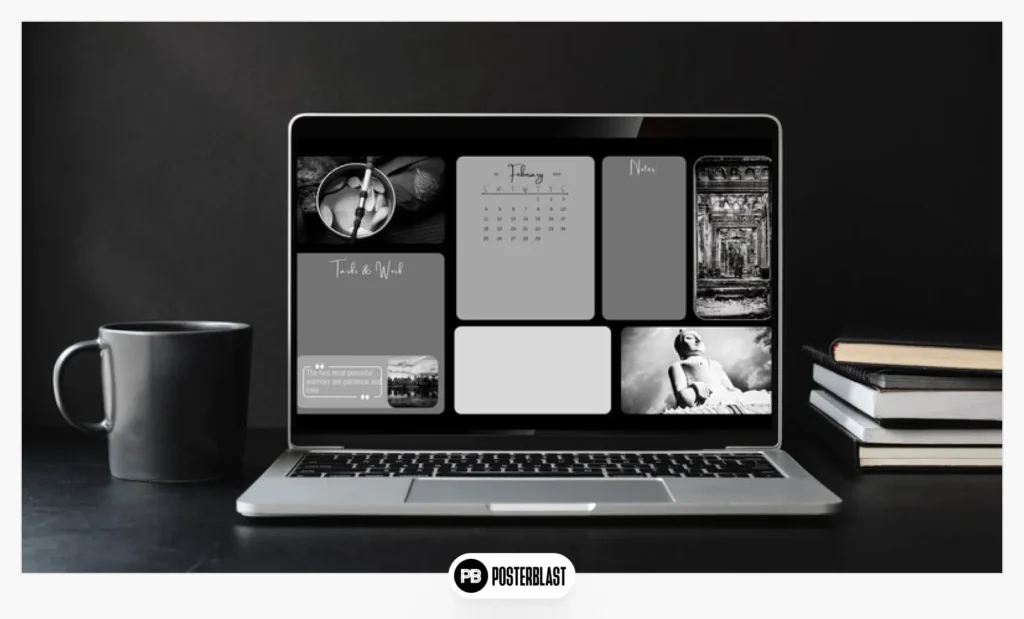 MINDFUL Dark Mode Editable Desktop Wallpaper