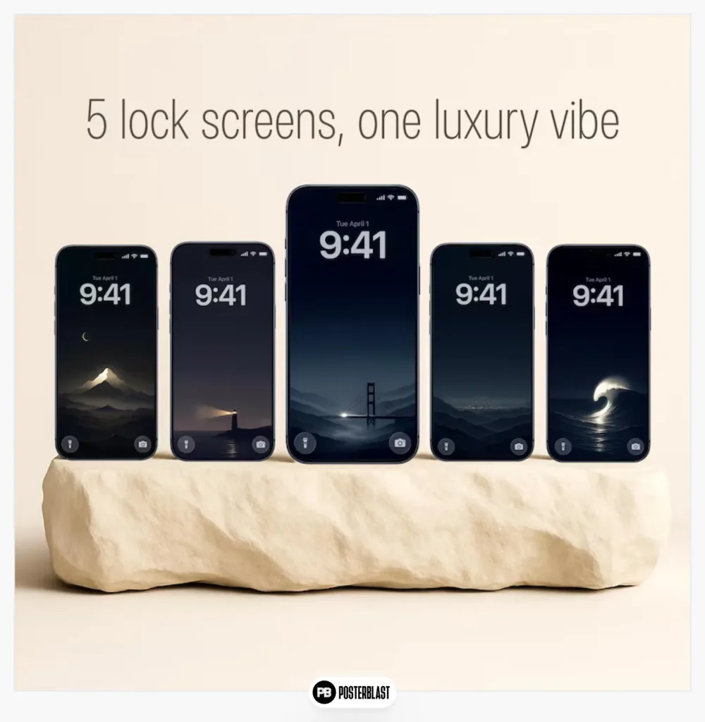 iPhone Wallpaper Set (5 pieces) | Dark