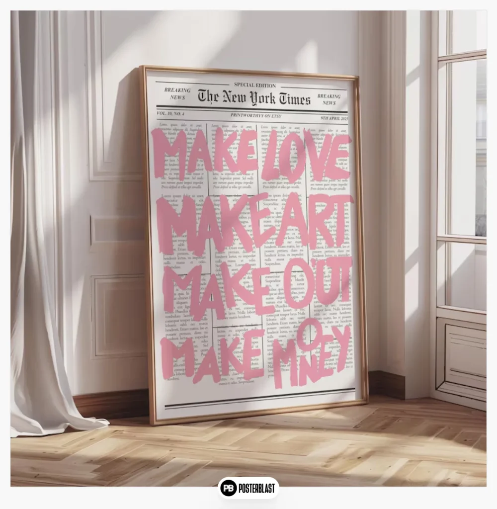 Make Love Make Art Typography Print