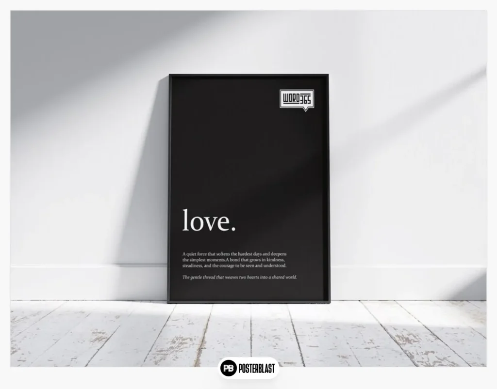 Love Definition Print, Minimalist Wall Art 