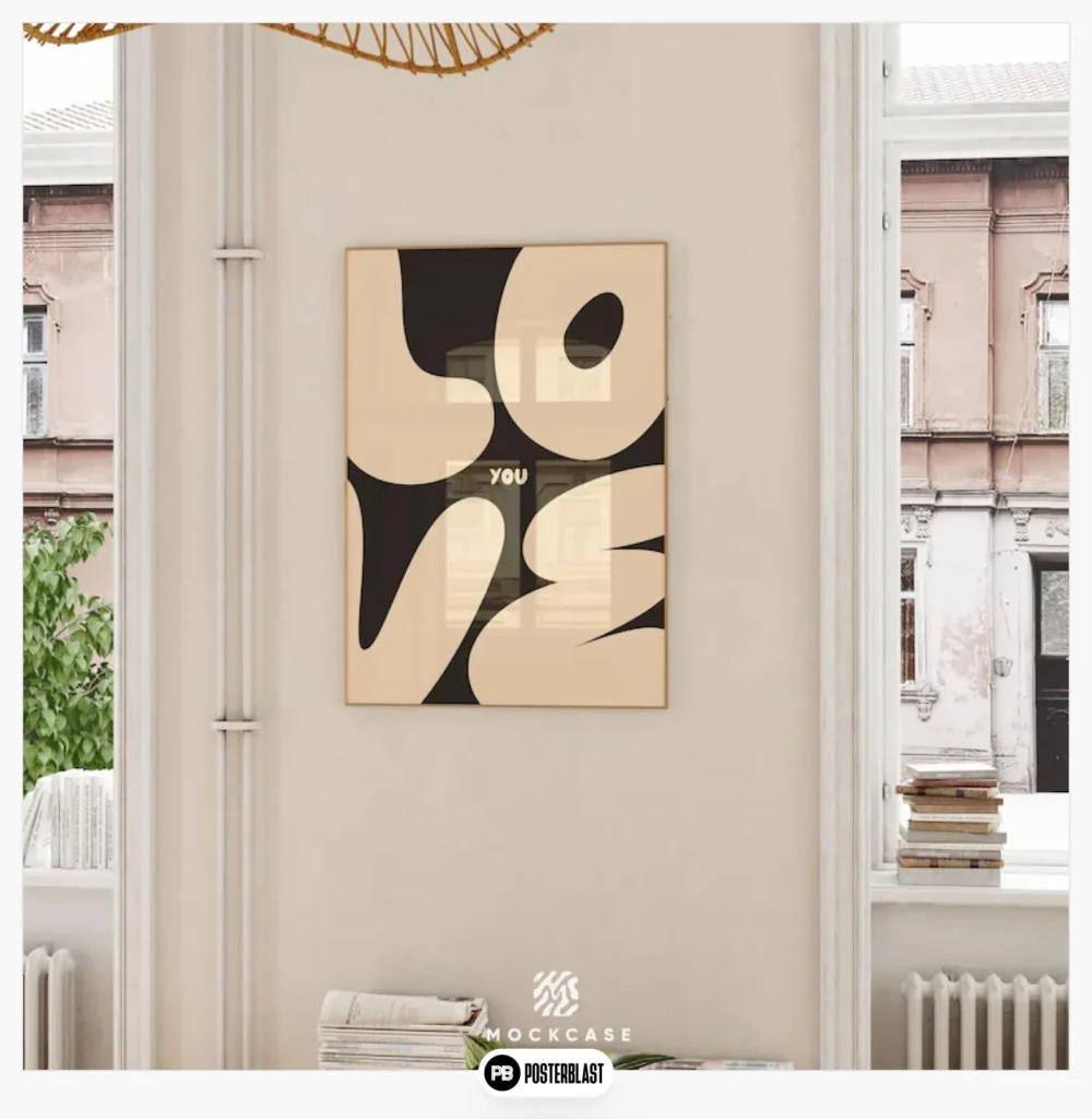 Love You Typography Print: Modern minimalist wall art