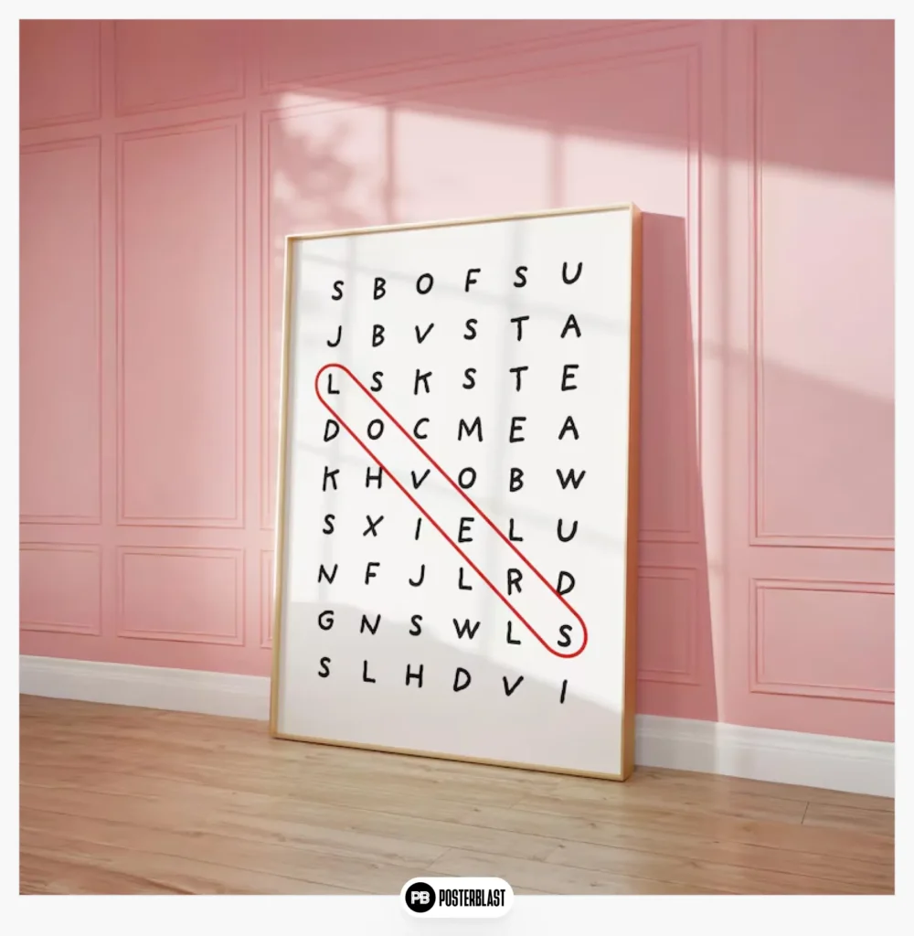 Lovers Word Search Picture Print