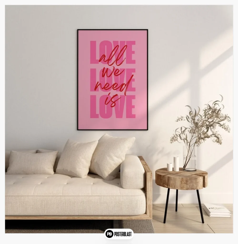 All you need is love posters for aesthetic wall art