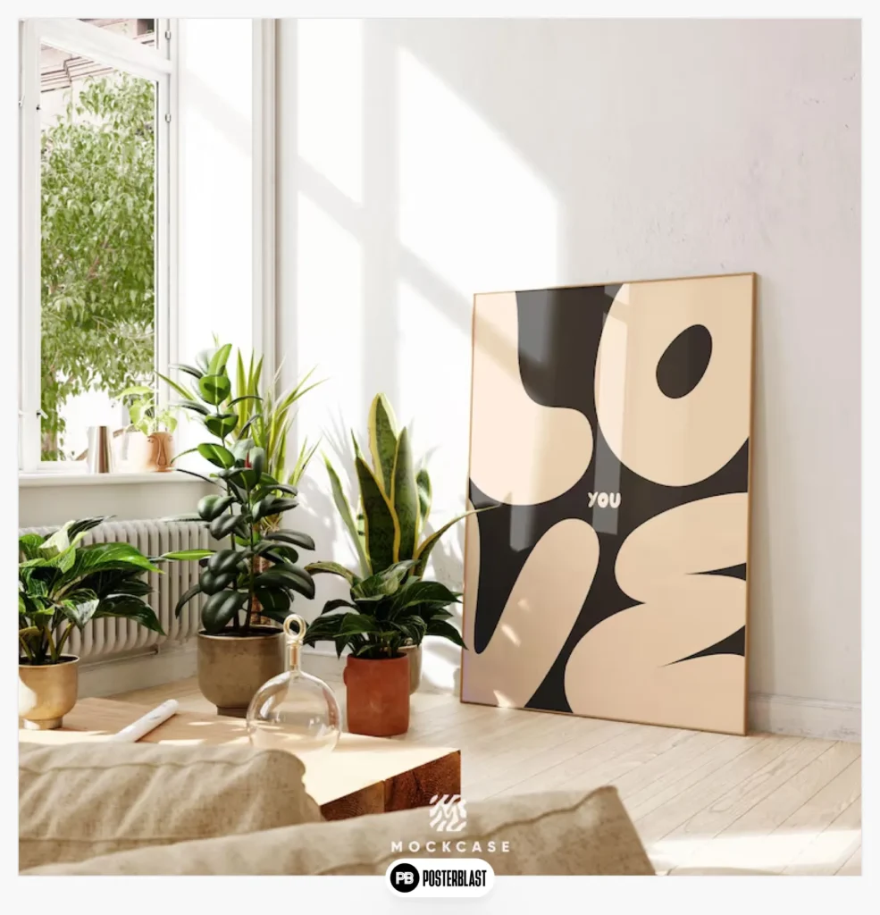 Love You Typography Print: Modern minimalist wall art