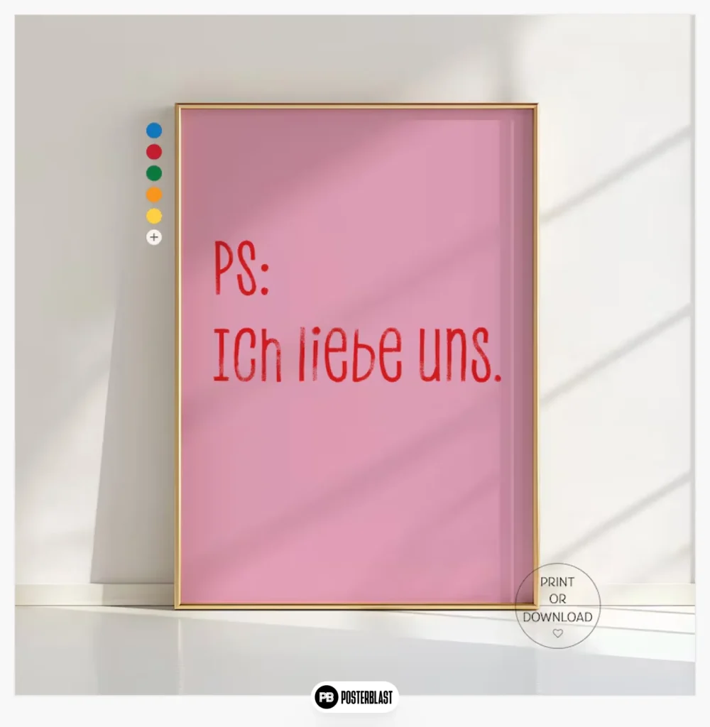 I love us poster: German love quote wall art