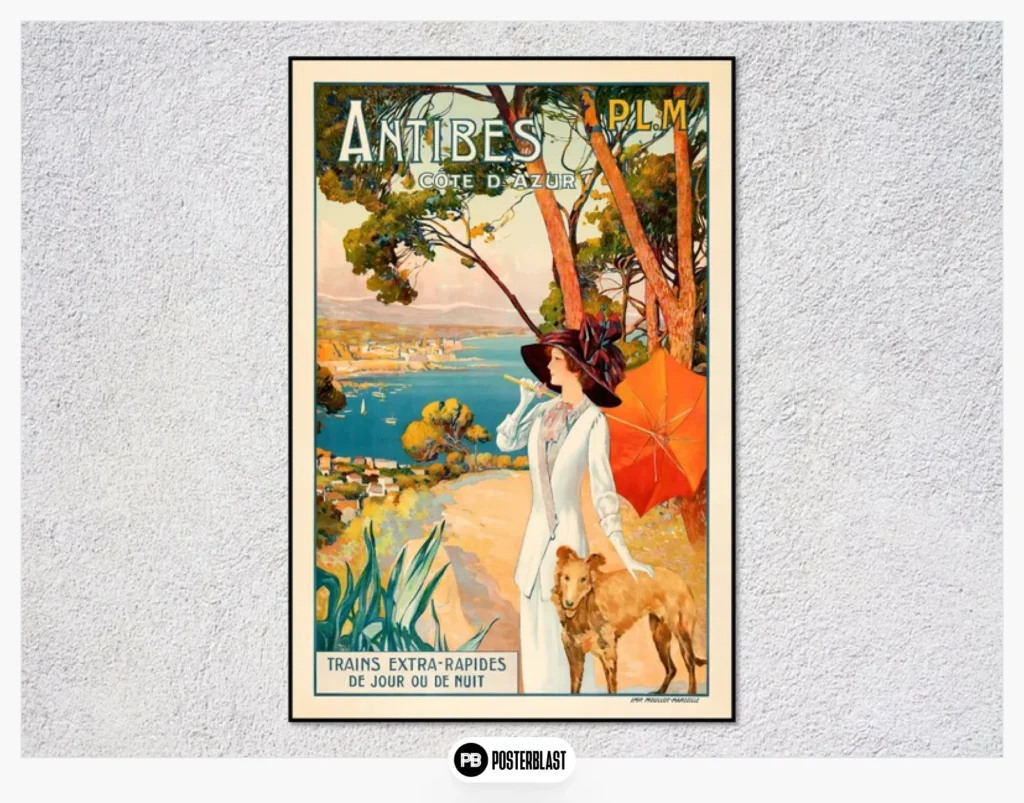 Antibes Cote d'Azur Vintage Travel Poster
