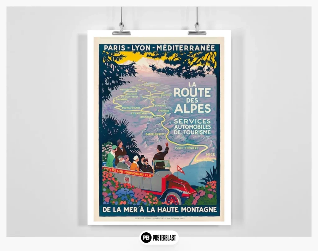 Paris Lyon Mediterranean Alps Route France Vintage Travel Poste