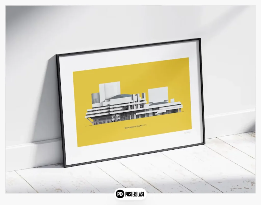 Royal National Theatre Print: London Brutalist Architecture Poster