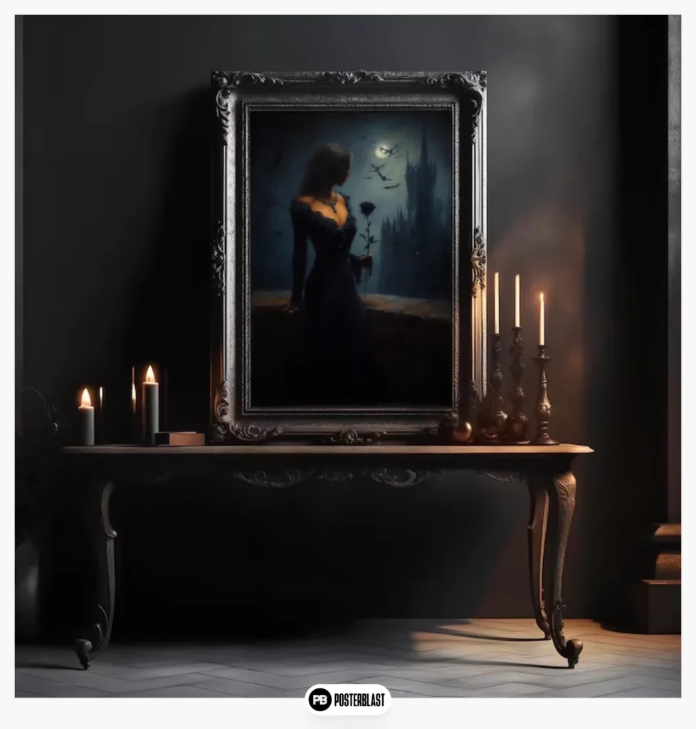 Gothic Vampiress Castle Art Print