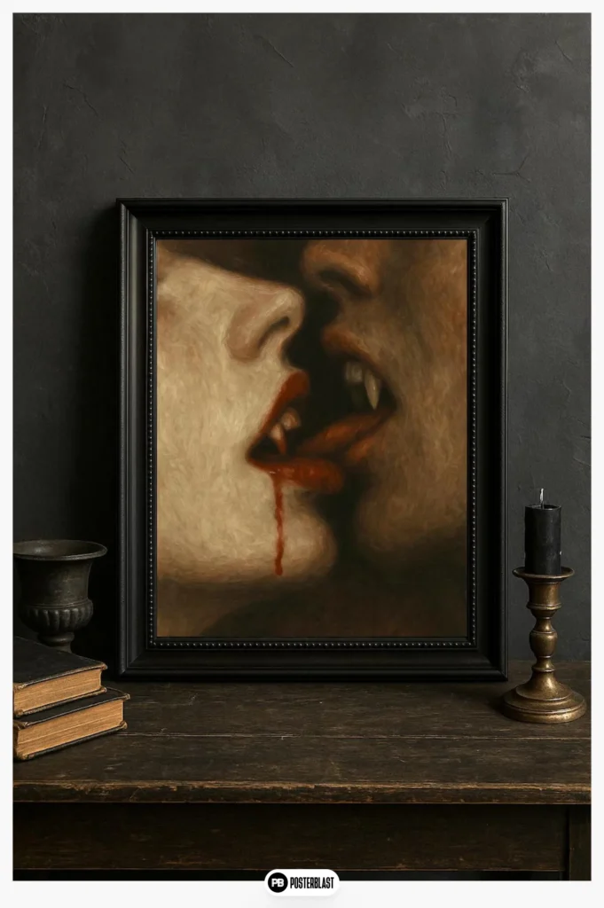 Vampire Kiss Gothic Art Poster