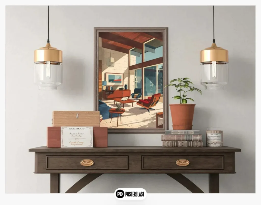 Mid-century Modern Lounge Illustration