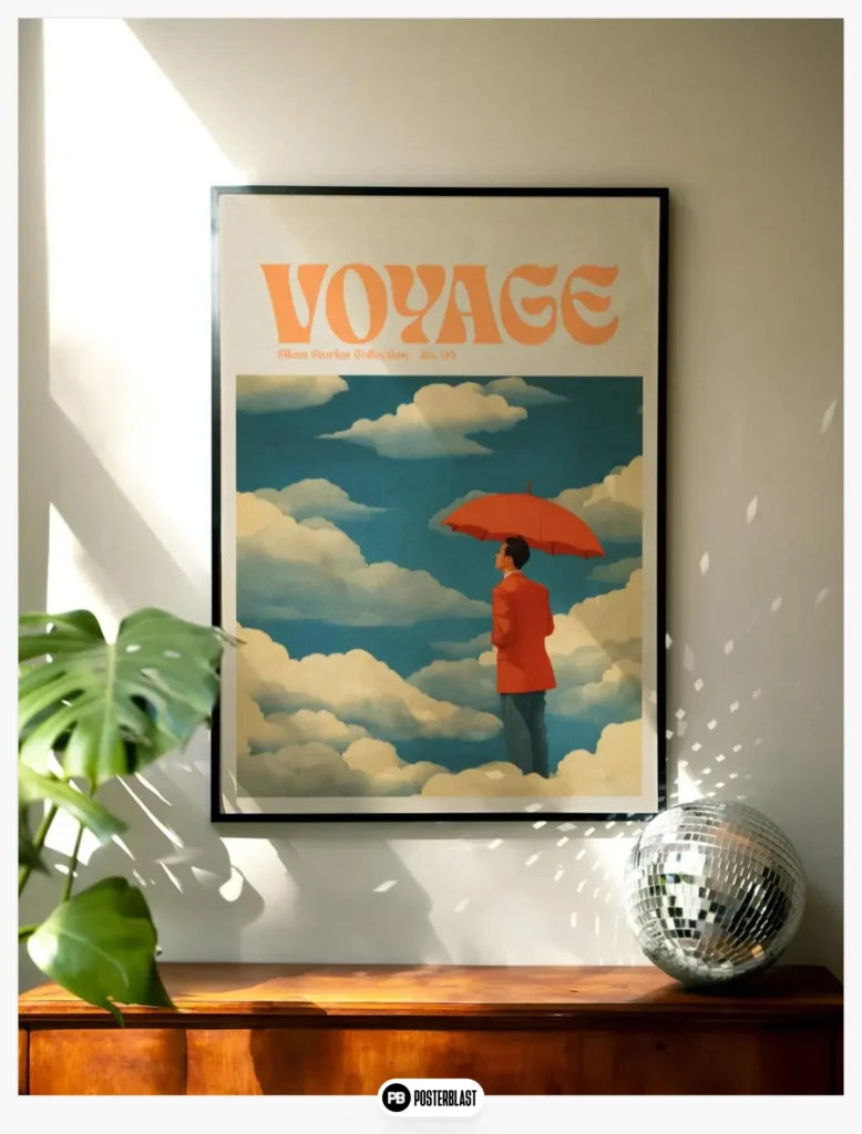 Retro Travel Poster: Mid-Century Modern Style Print