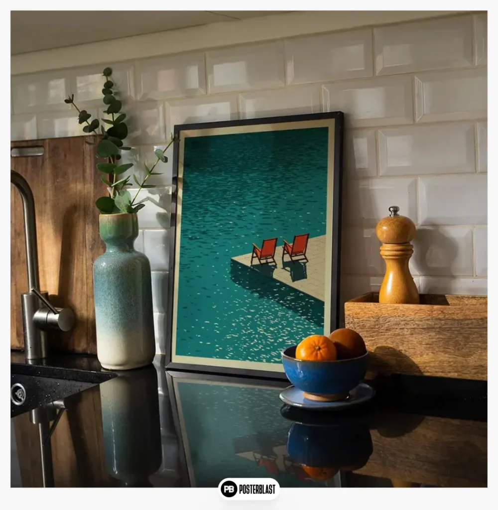 Pool Chairs Print – Mid-Century Modern Summer Wall Art
