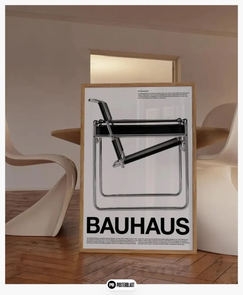 Bauhaus Chairs Poster: Mid-Century Modern Furniture Design 