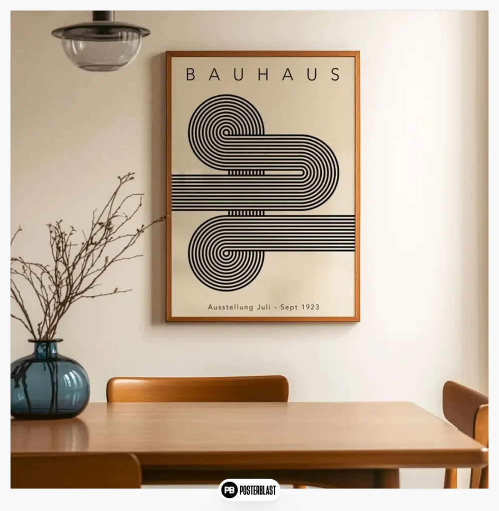 Bauhaus Art Print: Black Geometric Shapes
