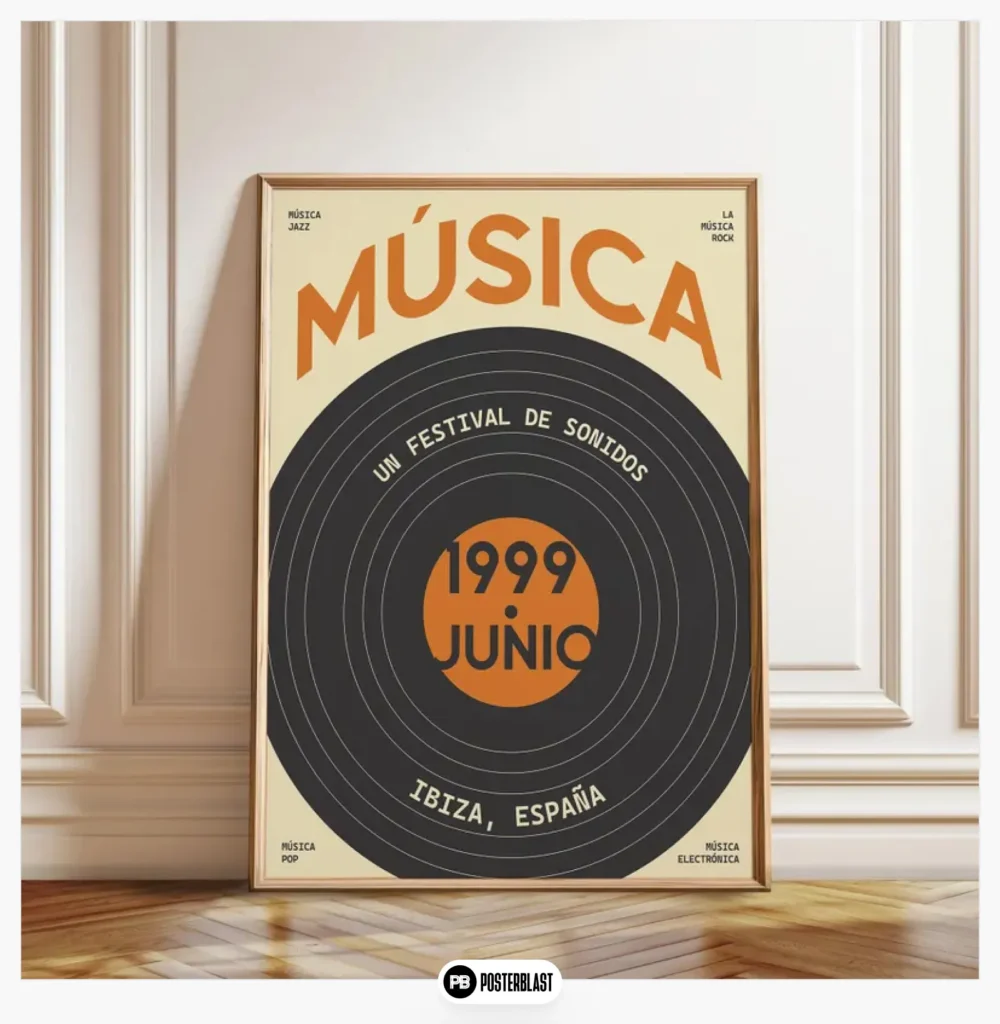 Musica 1999 Ibiza Art Print: Retro Music Festival Poster