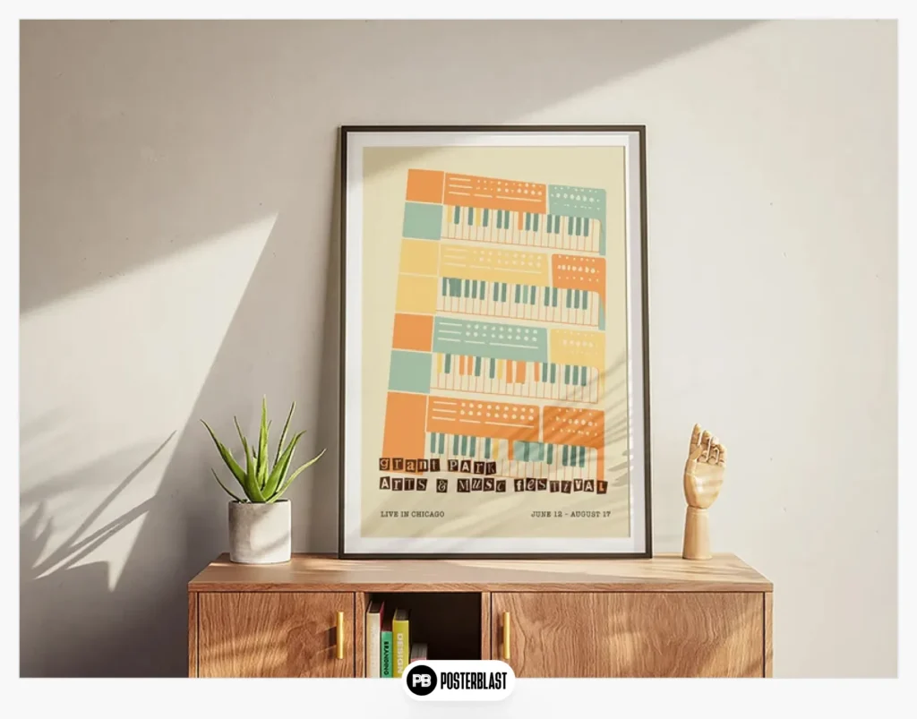 Chicago Music Arts Festival Poster Vintage