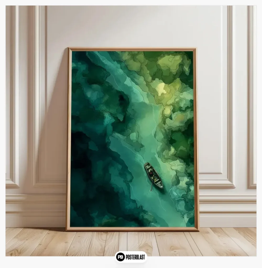 Green Watercolor Landscape