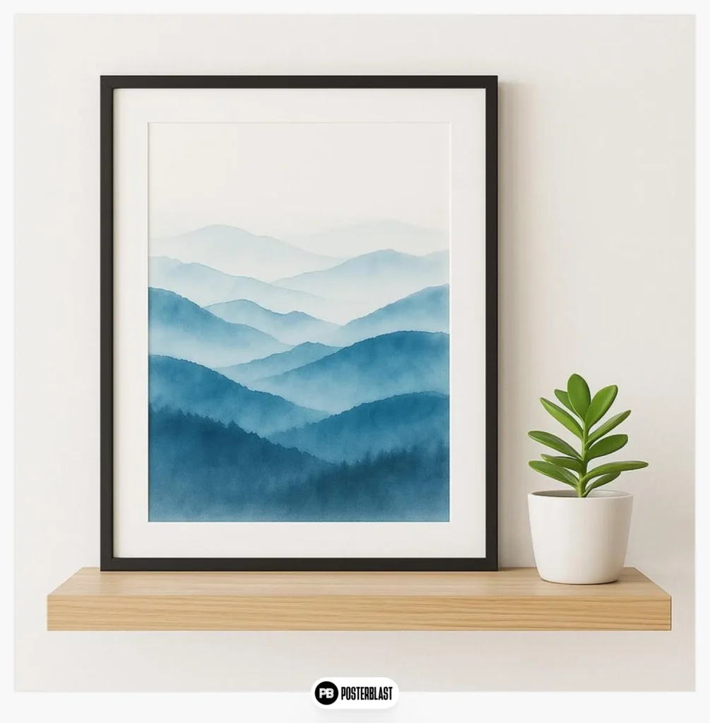  Watercolor Landscape Poster Wall Decoration Calming Abstraction