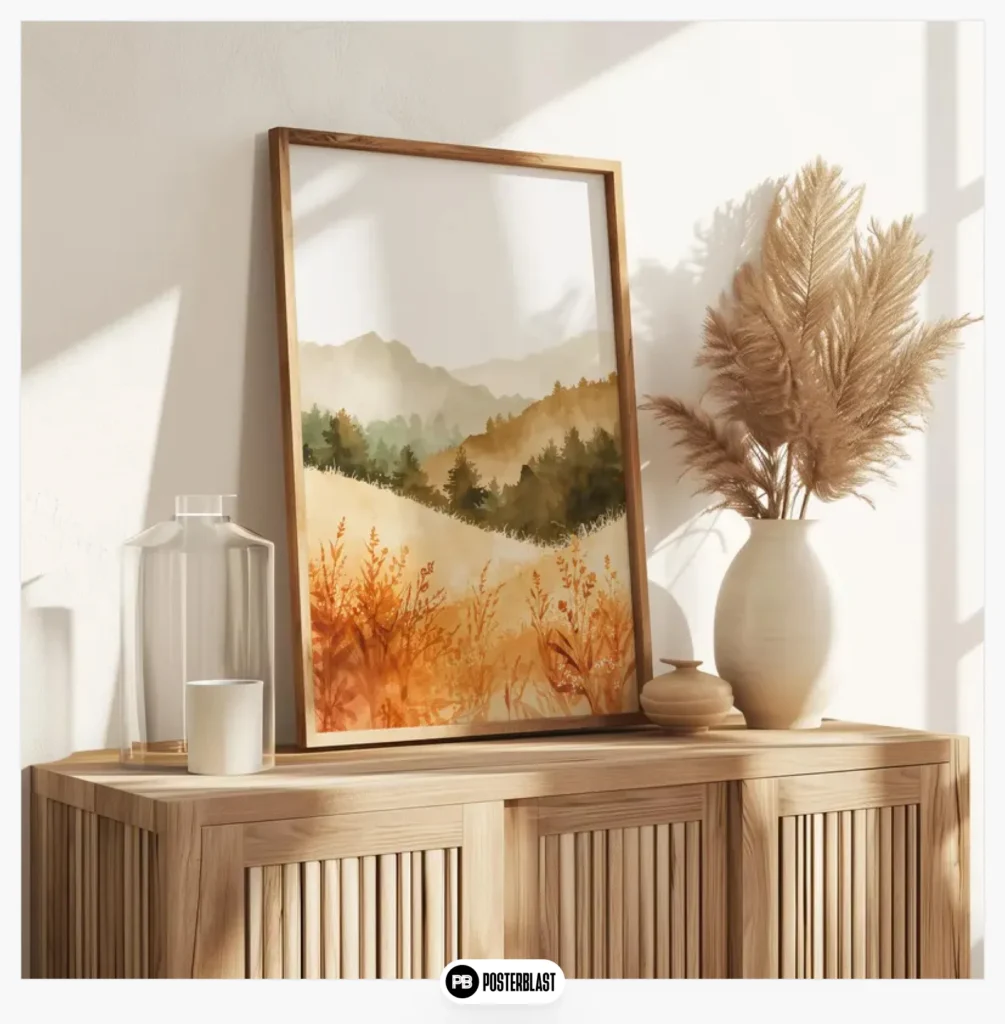 Watercolor poster landscape