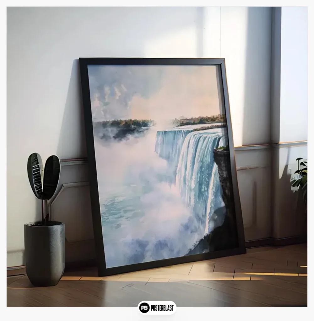 Niagara Falls Watercolor Poster Niagara Falls Travel Print Wall Art