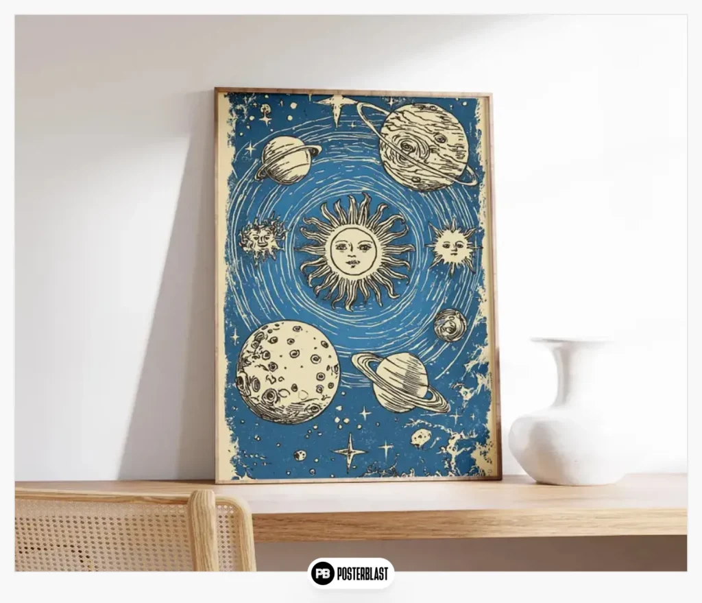 Celestial Sun and Moon Poster 